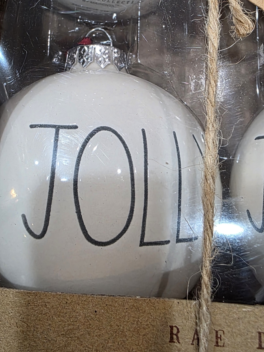 Rae Dunn White 'Santa / Jolly / Holly / Jingle' Ceramic Ornament Set - Picture 6 of 6